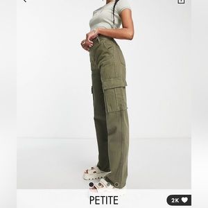 Stradivarius petite straight leg cargo trousers